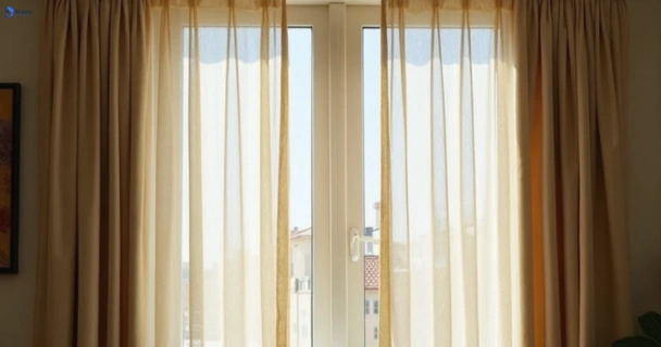 Dusty and dull curtains in eastgardens-nsw before steam cleaning
